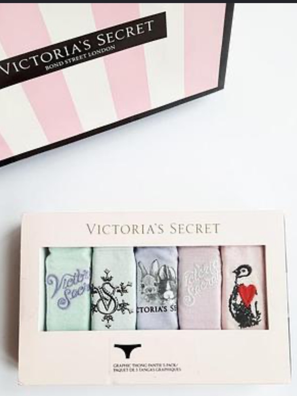 VICTORIA'S SECRET 5-Pack STRECH Cotton Thong Panty